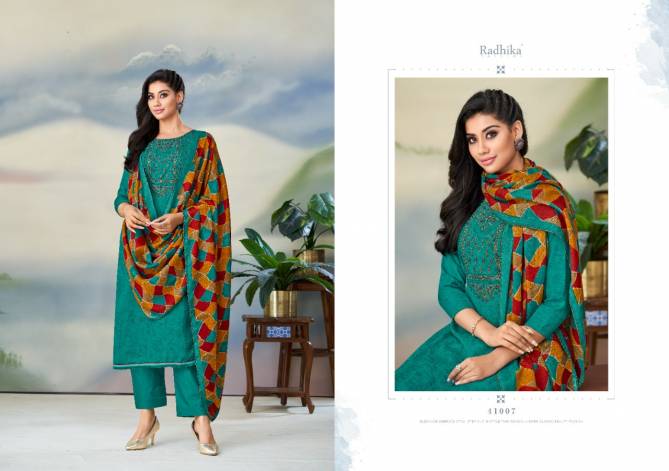Sumyra Gulnaz Pashmina Printed Dress Material Catalog